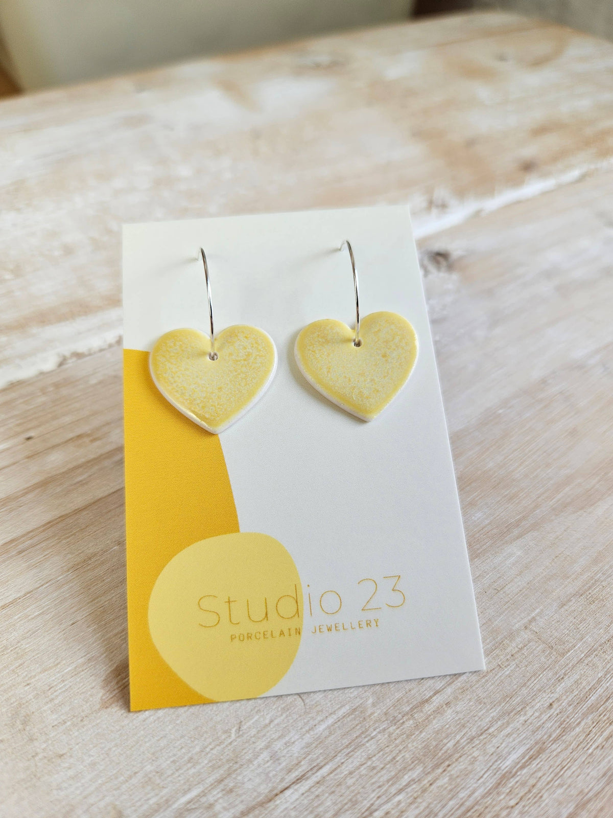 Studio 23 Heart Drop Earring Pair Lemon