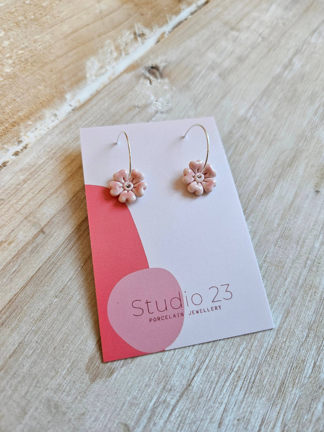 Flower Drop Earring Pair Pink