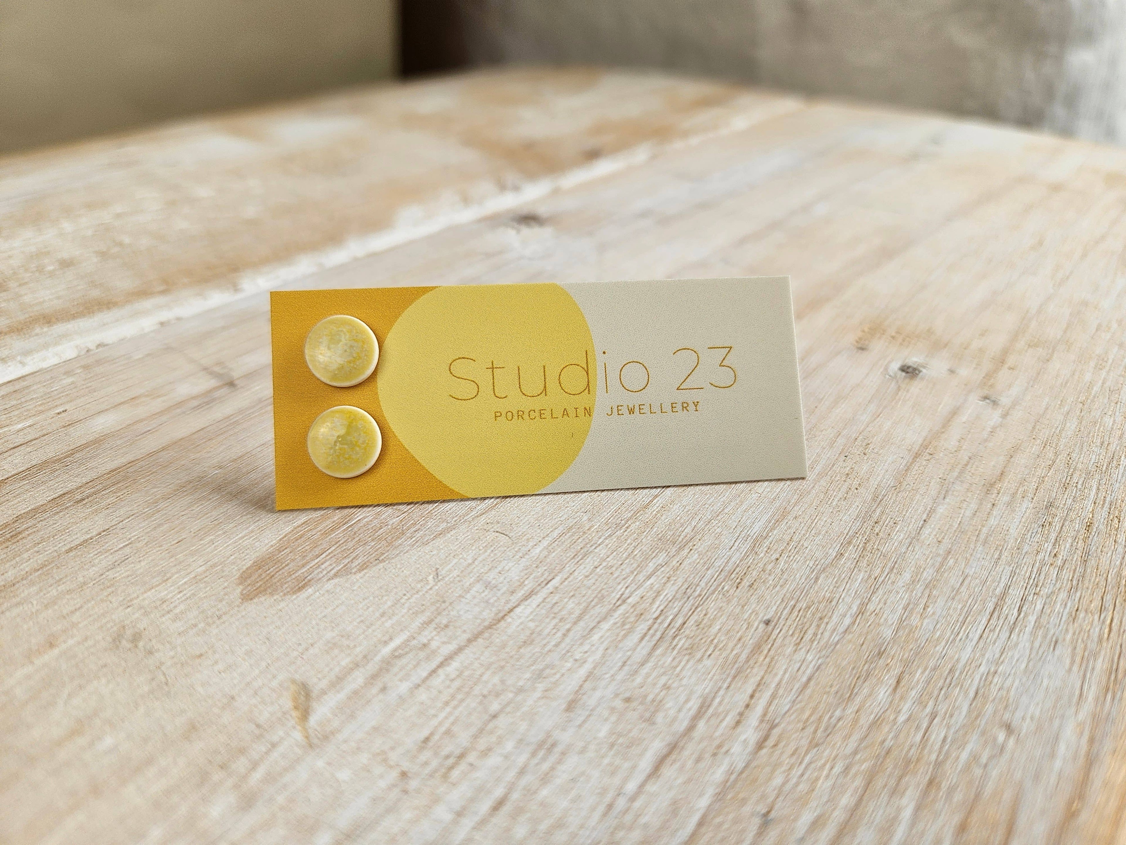 Studio 23 Circle Stud Earring Pair Lemon