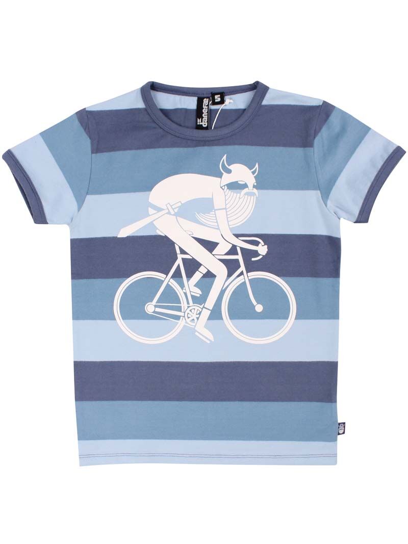 T-shirt til børn med viking på cykel