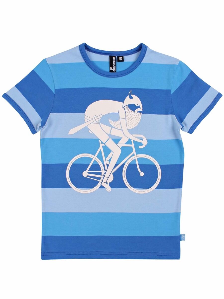 T-shirt til børn med viking på cykel