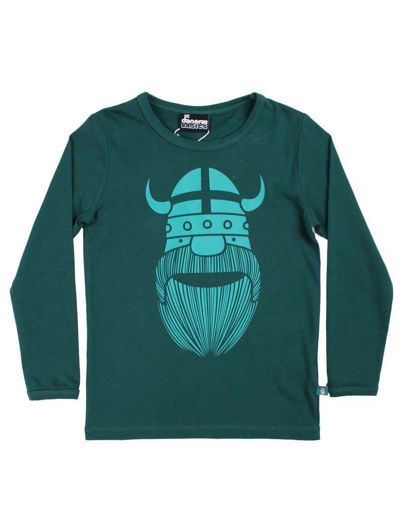 Fin langærmet bluse med print af vikingen Erik til børn