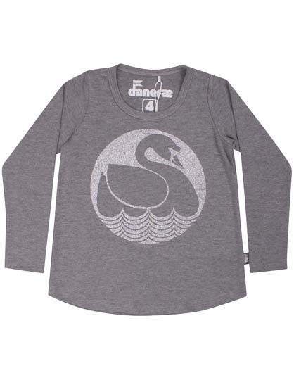 Danenaya Tee Heather Grey Glitter SWAN