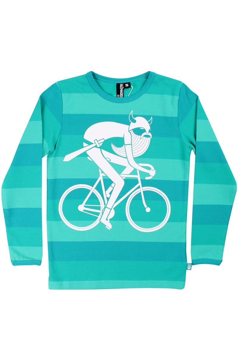 Bluse til børn med viking på cykel