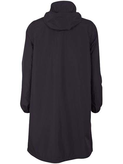 lang regnfrakke til dame i sort