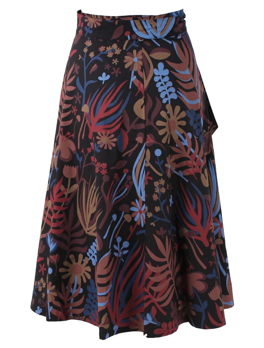 Danemikkelsen Poplin Skirt Berry/Chocolate WALKABOUT