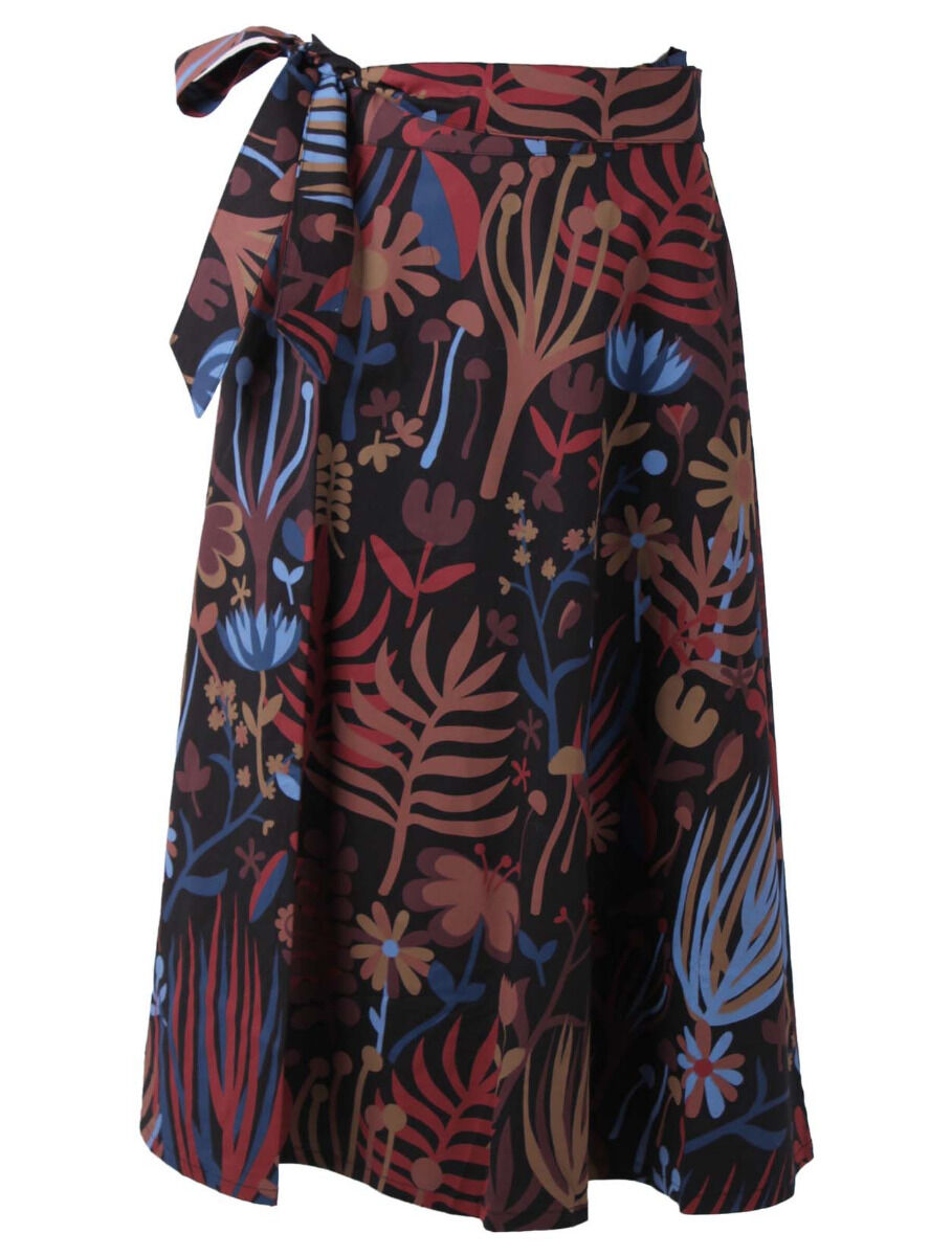 Danemikkelsen Poplin Skirt Berry/Chocolate WALKABOUT