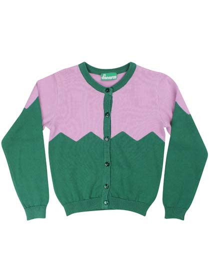 Danelsa Cardigan Warm Viola/Hunter Green Glitter