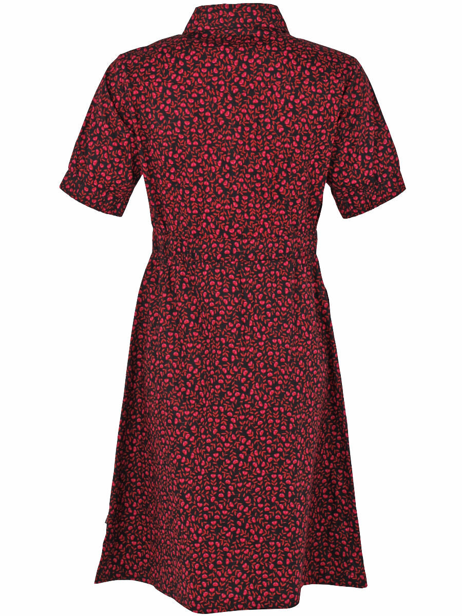 Danesusanne Poplin Dress Black/Pink FLEURIE
