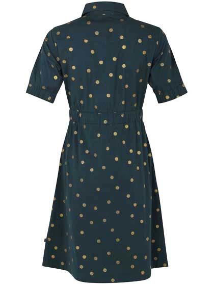 Danesusanne Poplin Dress Dark Duck/Gold Glitter SURPRISE DOTS