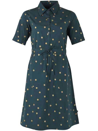 Danesusanne Poplin Dress Dark Duck/Gold Glitter SURPRISE DOTS