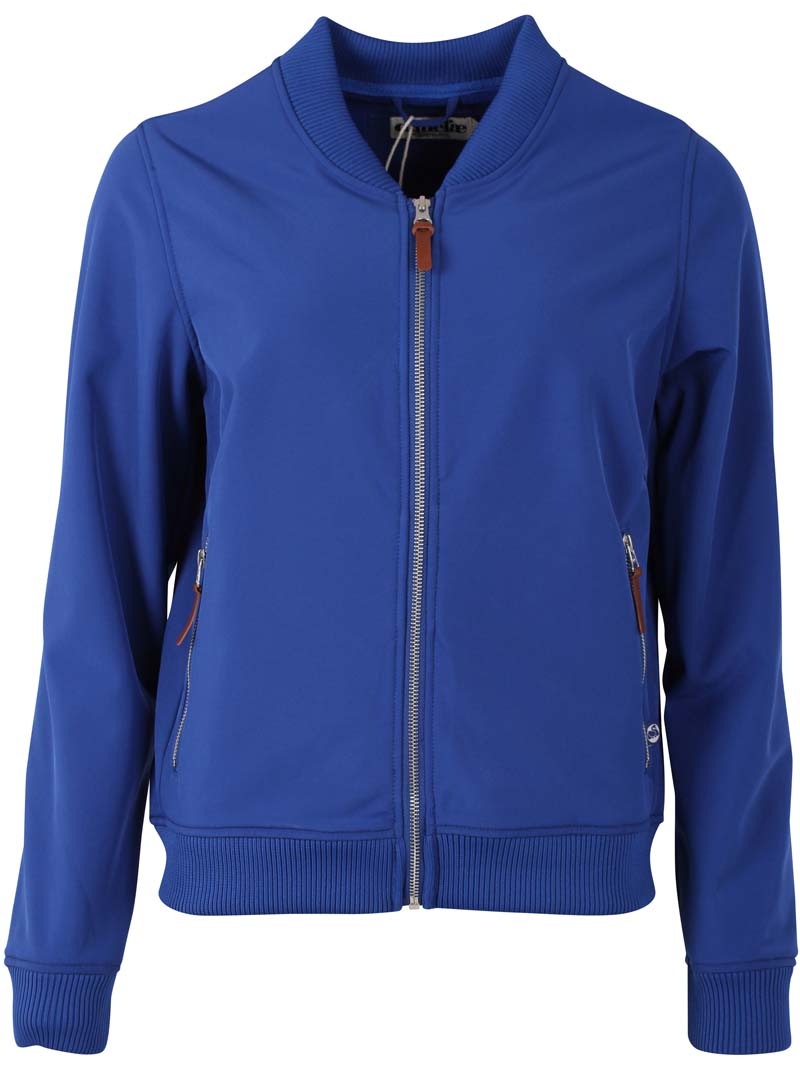 Kort softshell jakke til kvinder i blå