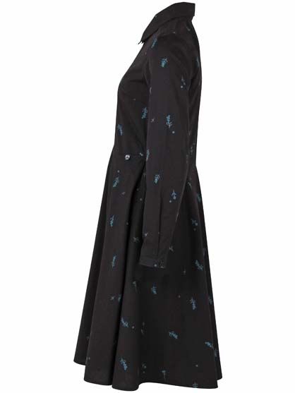 Daneribe Poplin Dress Black/Dark Duck MARKBLOMST