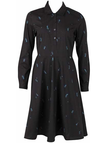Daneribe Poplin Dress Black/Dark Duck MARKBLOMST