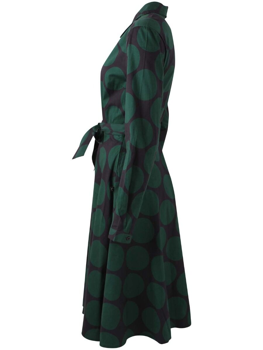 Daneribe Poplin Dress Black/Warm Khaki MEGADOTS