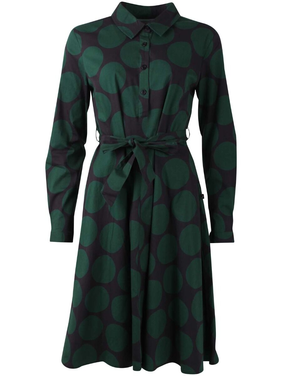 Daneribe Poplin Dress Black/Warm Khaki MEGADOTS