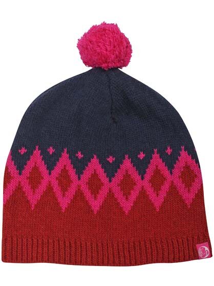 Danecountry Wool Beanie Navy_Rust/Hotpink