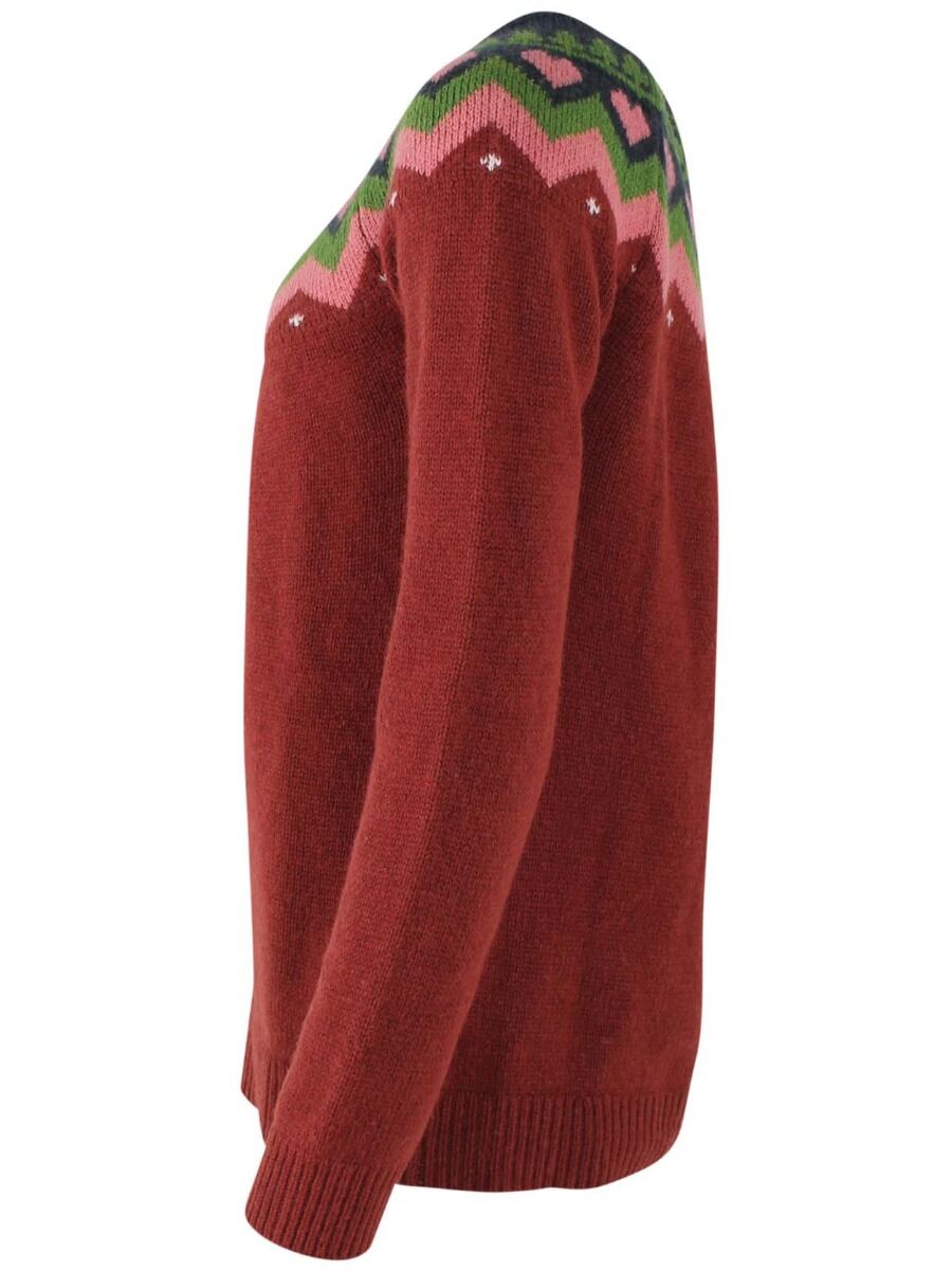 Dananne Wool Sweater Red wine/Old Rose/Fall Jungle