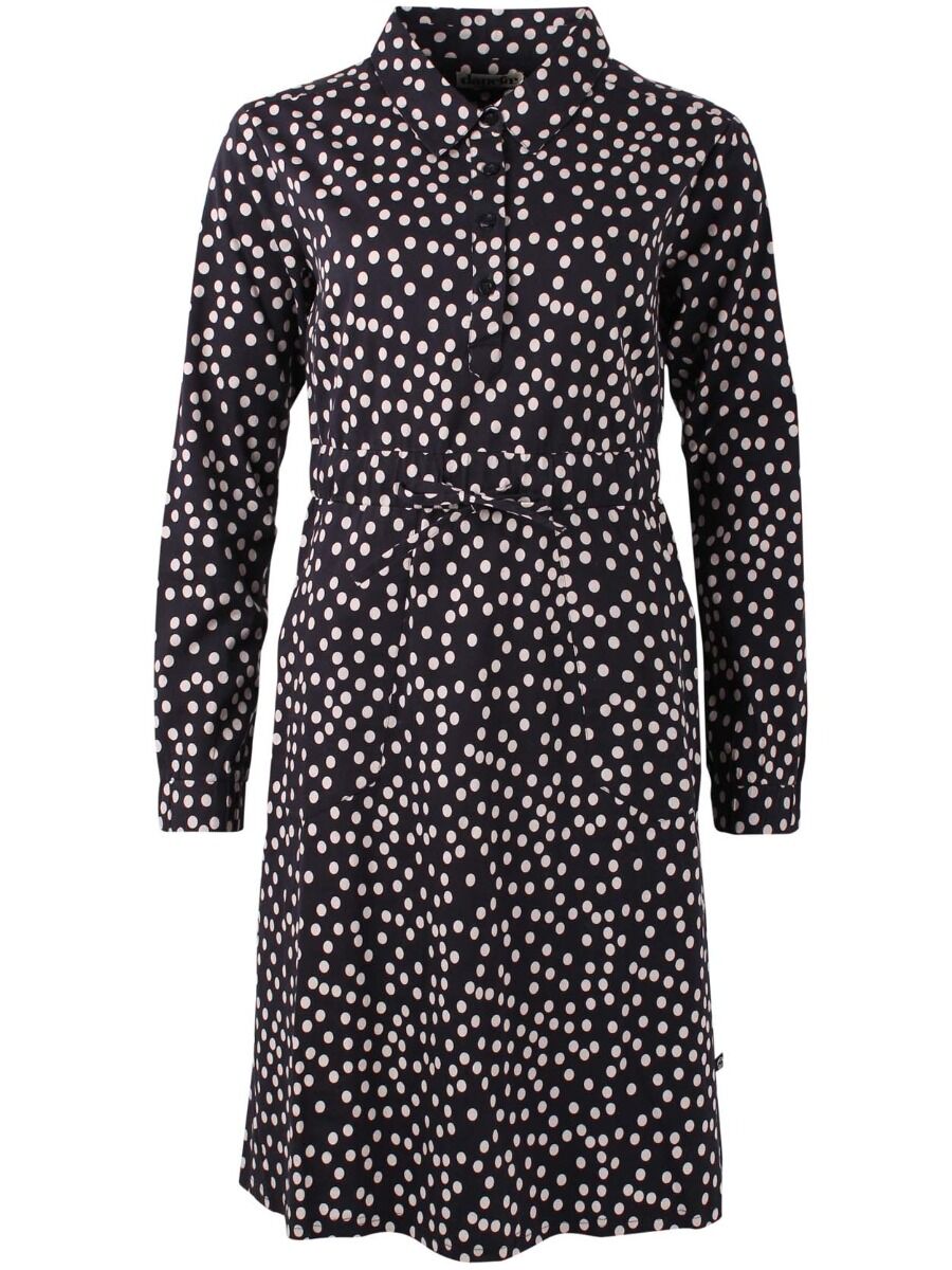 Daneditte Poplin Dress Black/Chalk FUNDOTS