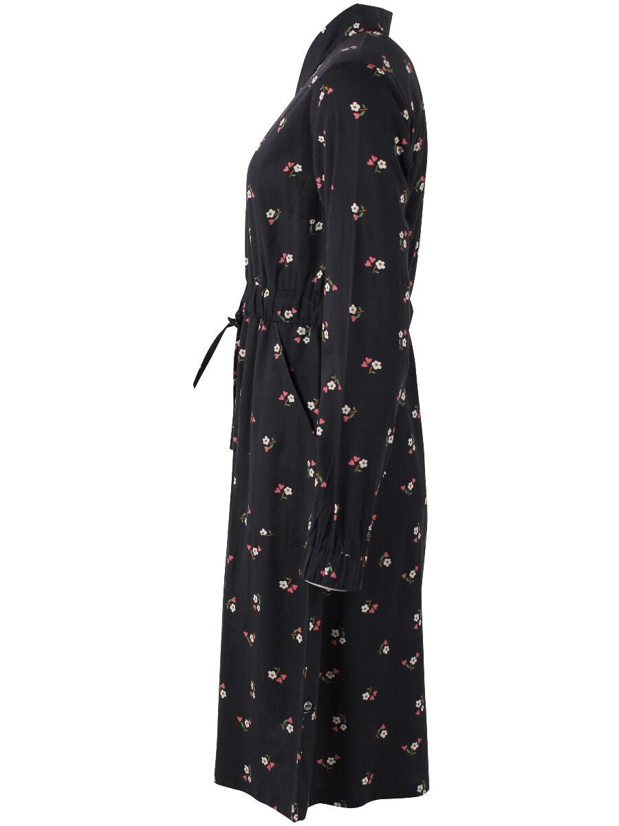 Daneditte Poplin Dress Black MINIFLOWER