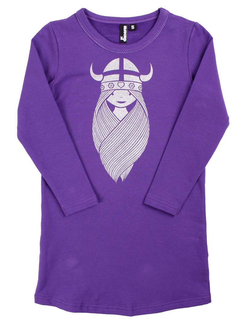 Danekvik Sweater Dress Purple Glitter FREJA