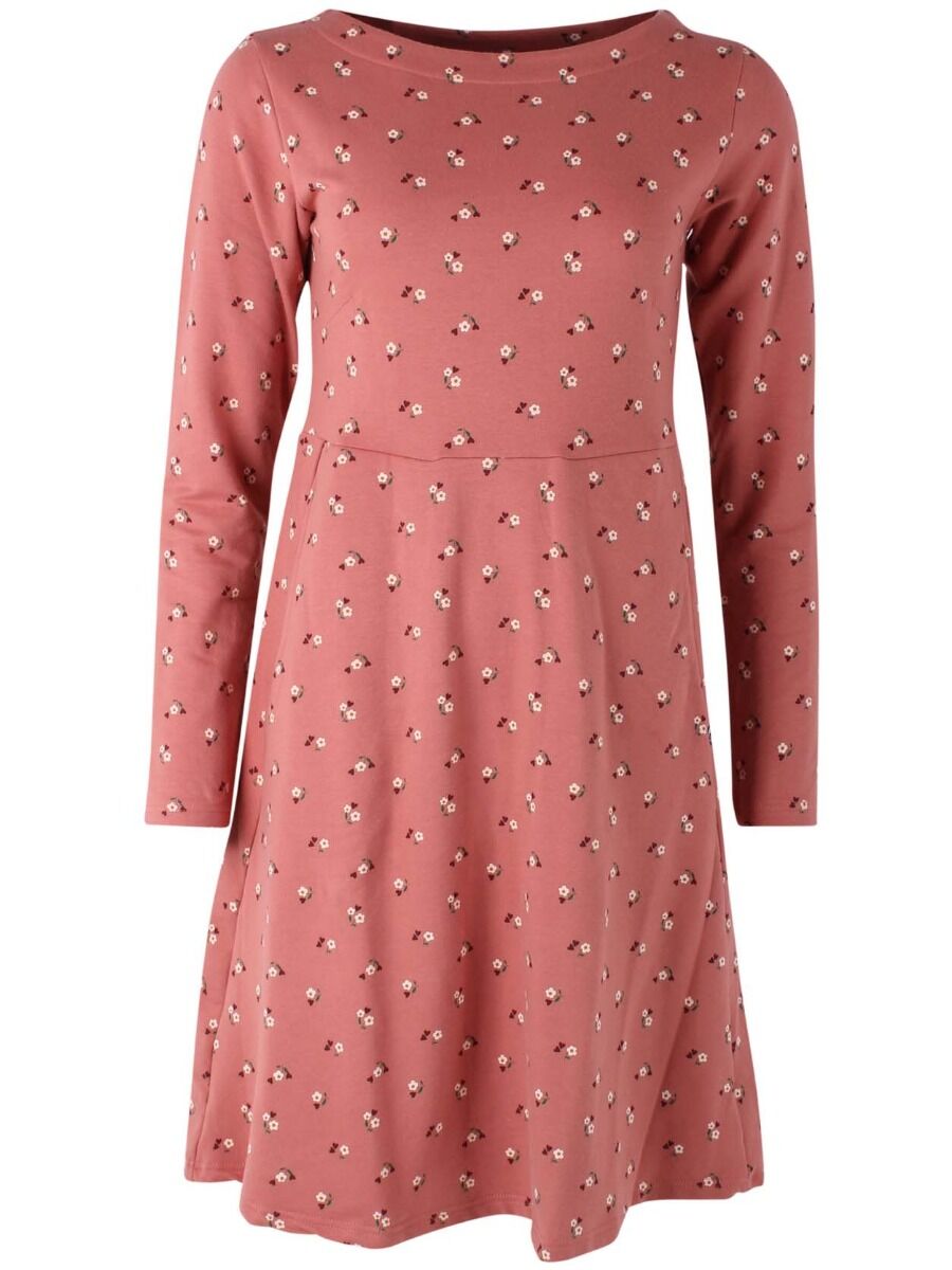 Danesidsel Dress Old Rose/Chalk MINIFLOWER