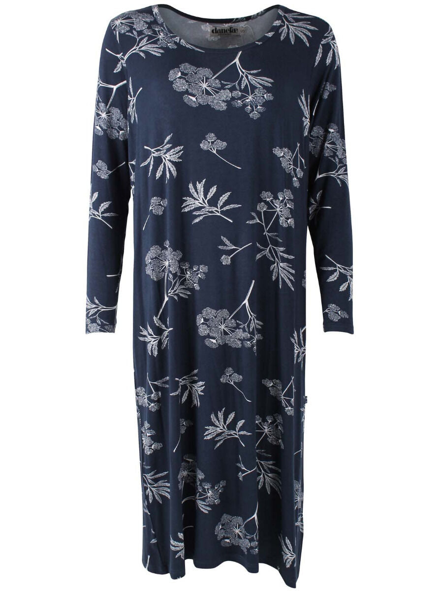 Danecasilda Viscose Dress Dk Navy/Chalk HEMLOCK