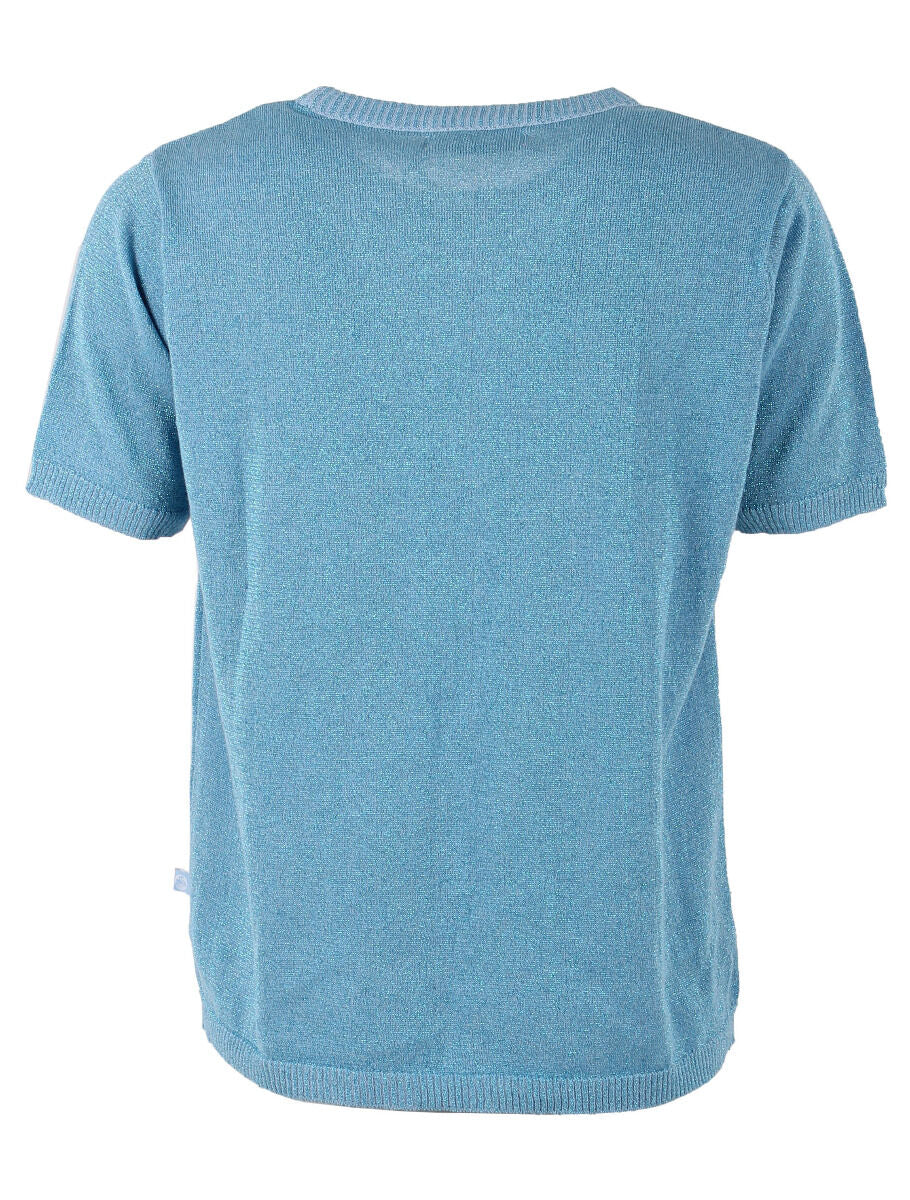 Danesilver Sweater Glitter Tee Light Blue Glitter
