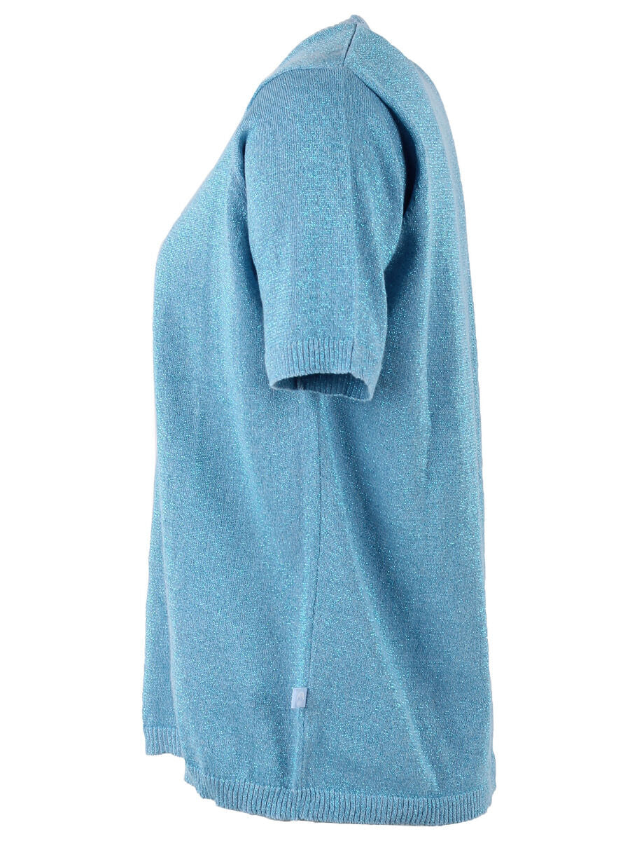 Danesilver Sweater Glitter Tee Light Blue Glitter