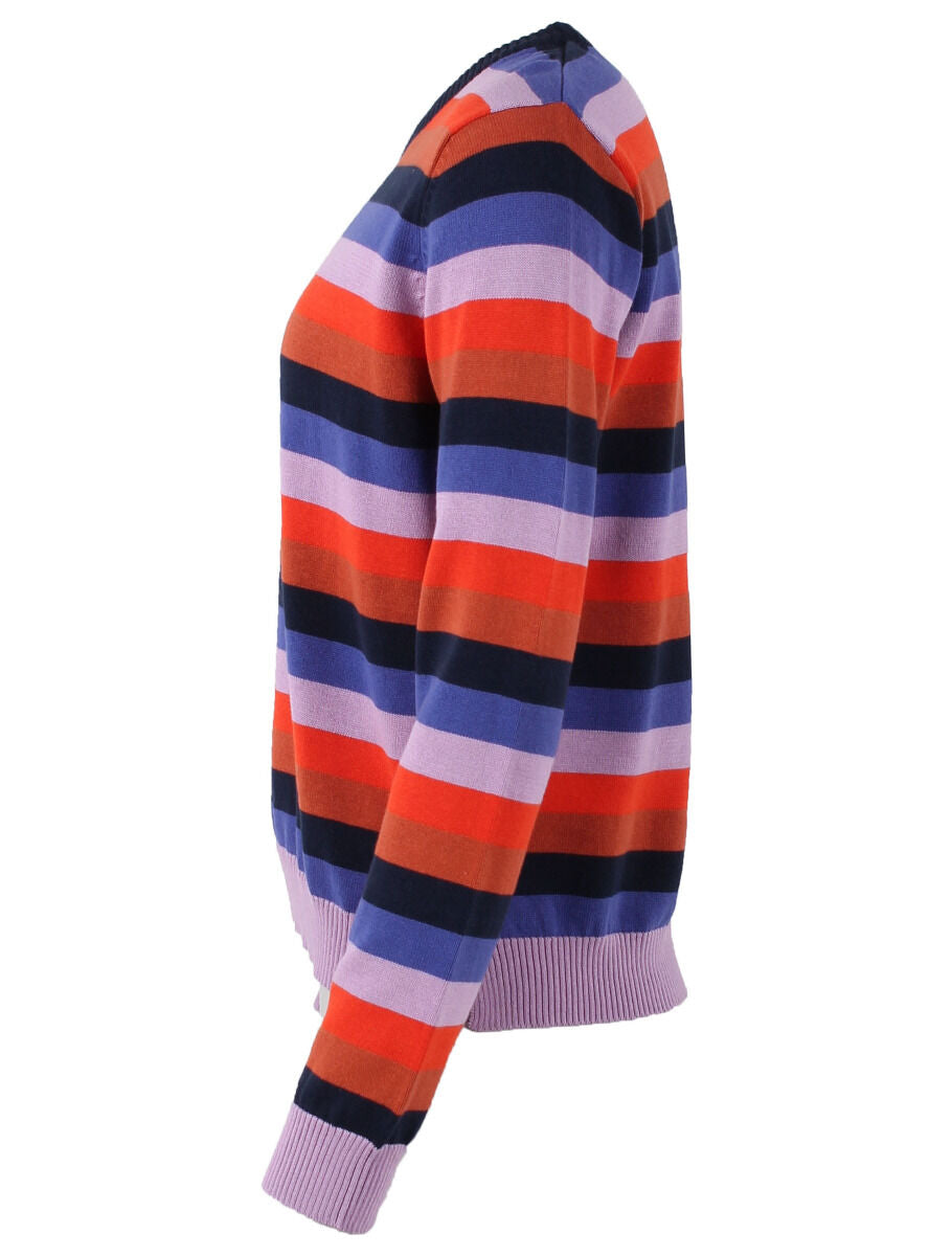 Danepearly Pearl Knit Sweater Dk Navy/Cold Purple/Bright Red