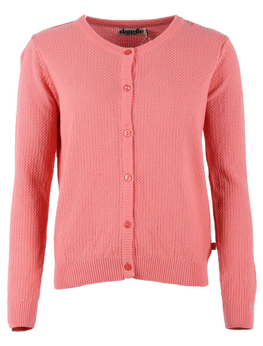 Danesaga Pearl Knit Cardigan Coral