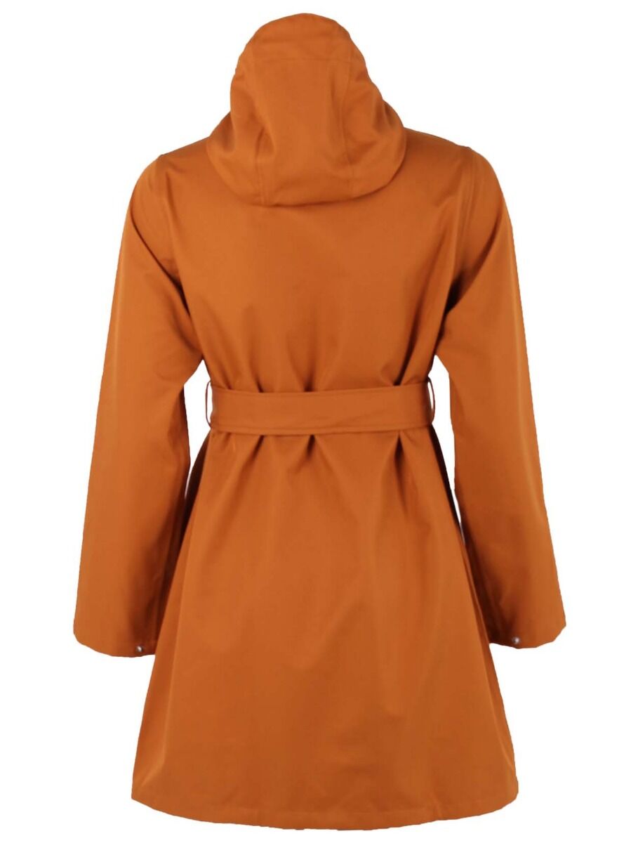 Vandtæt regnfrakke i okker til kvinder