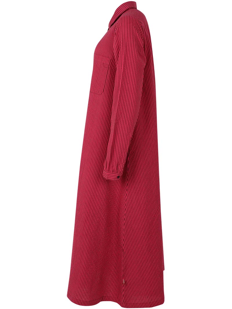 Danapril LS Seersucker Dress Dark Bordeaux/Power Pink