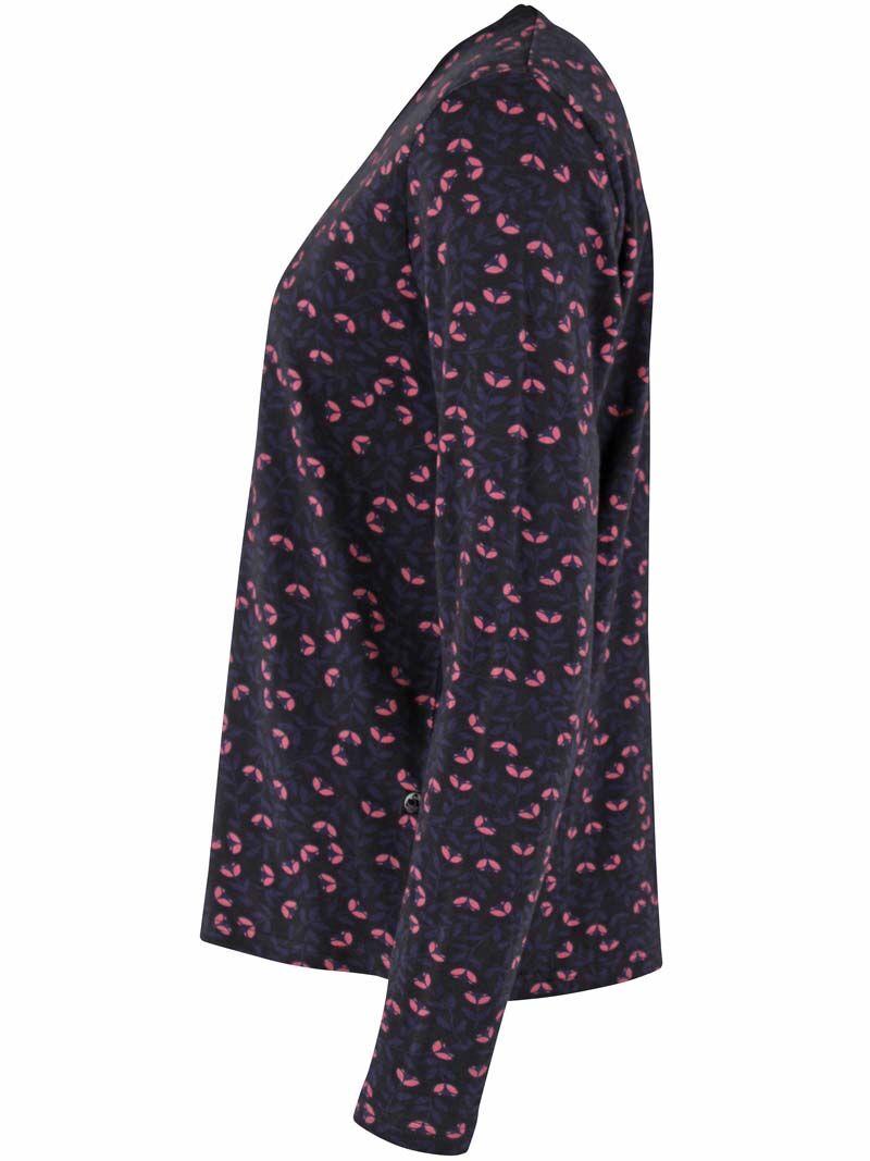 Danelotte Viscose Slub Tee Black/Grey Viola FLEURIE