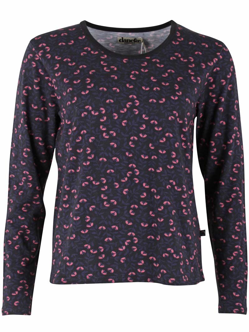 Danelotte Viscose Slub Tee Black/Grey Viola FLEURIE