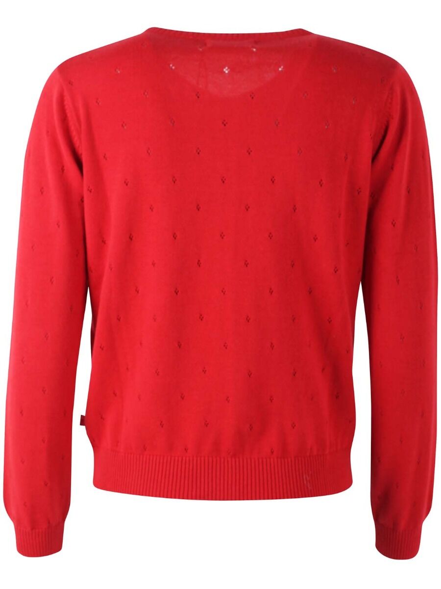 Danesaga Hole knit Cardigan Dk Red