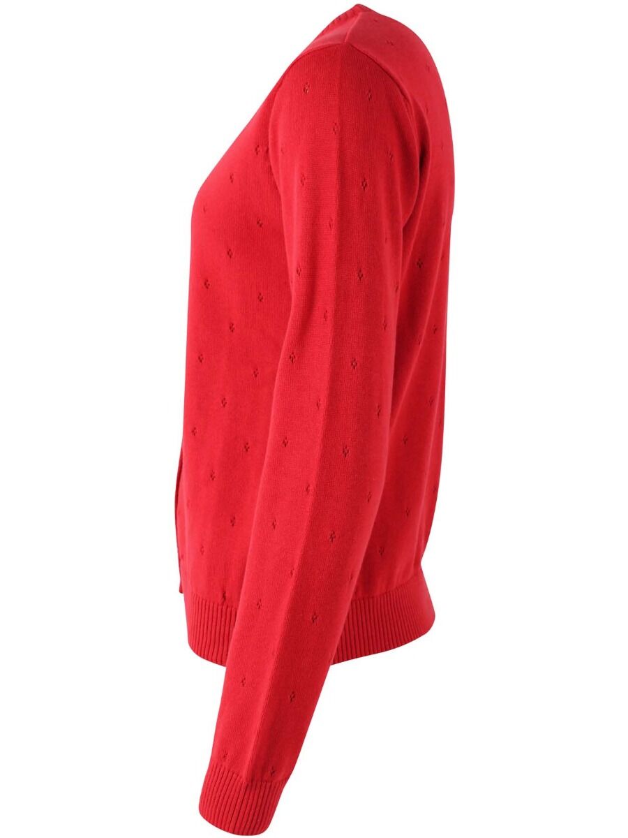 Danesaga Hole knit Cardigan Dk Red
