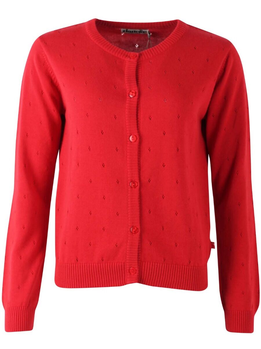 Danesaga Hole knit Cardigan Dk Red