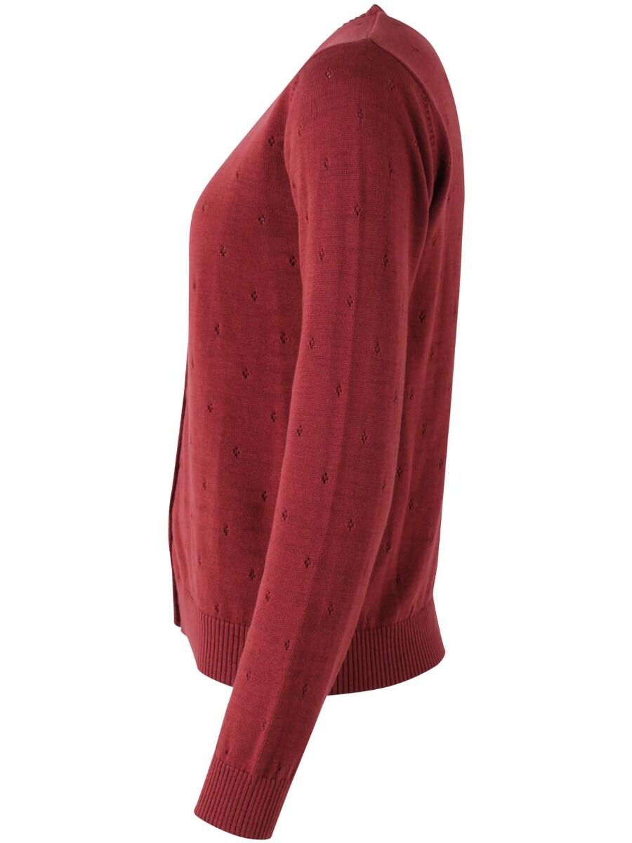 Danesaga Hole knit Cardigan Red wine