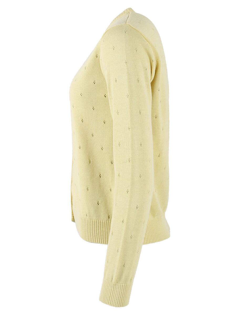Danesaga Hole knit Cardigan Pale Yellow
