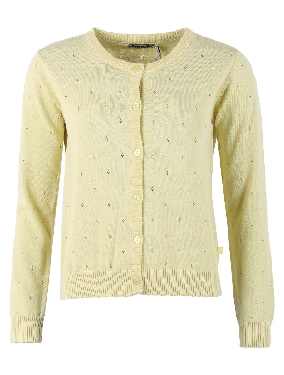 Danesaga Hole knit Cardigan Pale Yellow