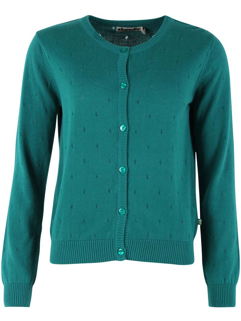 Danesaga Hole knit Cardigan Duck Green