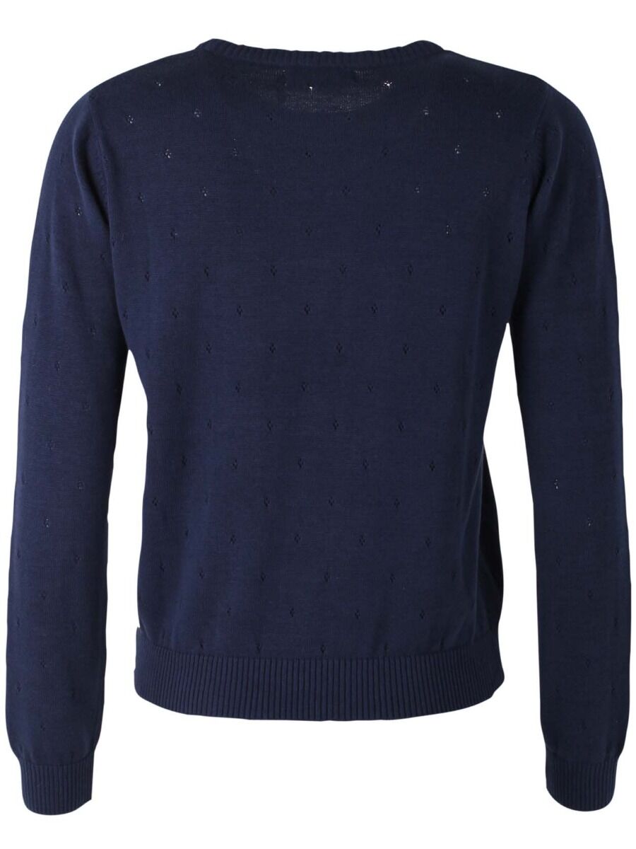 Danepearly Hole Knit Sweater Dk Navy
