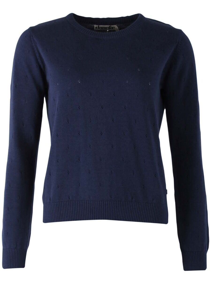 Danepearly Hole Knit Sweater Dk Navy