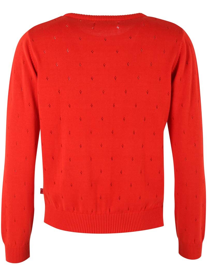Danepearly Hole Knit Sweater Bright Red