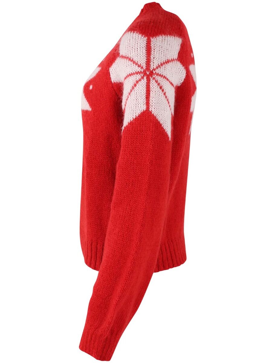 Danefantastic Flakes Wool Sweater Red/Chalk