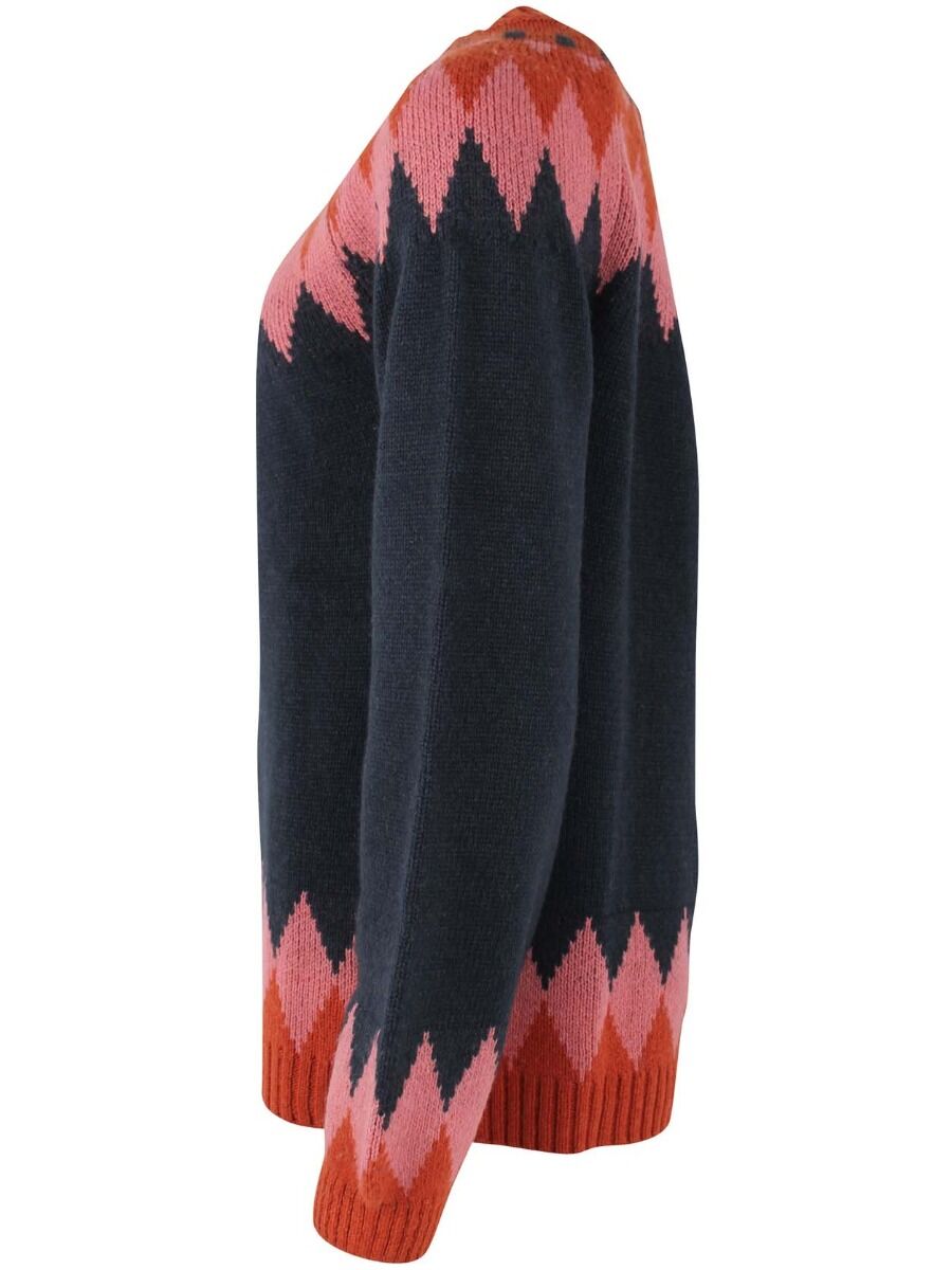 Danehot Stove Sweater Dk Navy/Brick/Old Rose