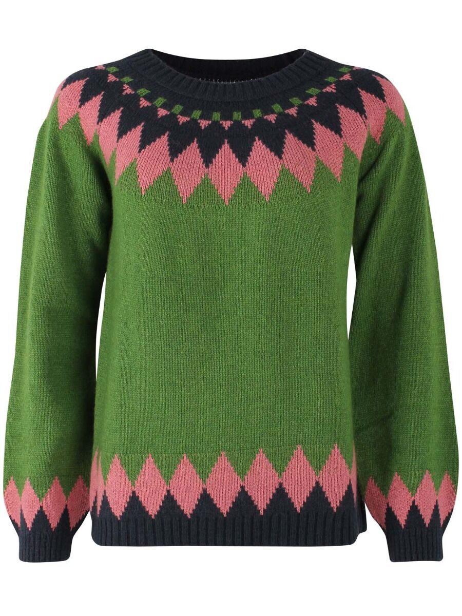 Danehot Stove Sweater Fall Jungle/Dk Navy/Old Rose