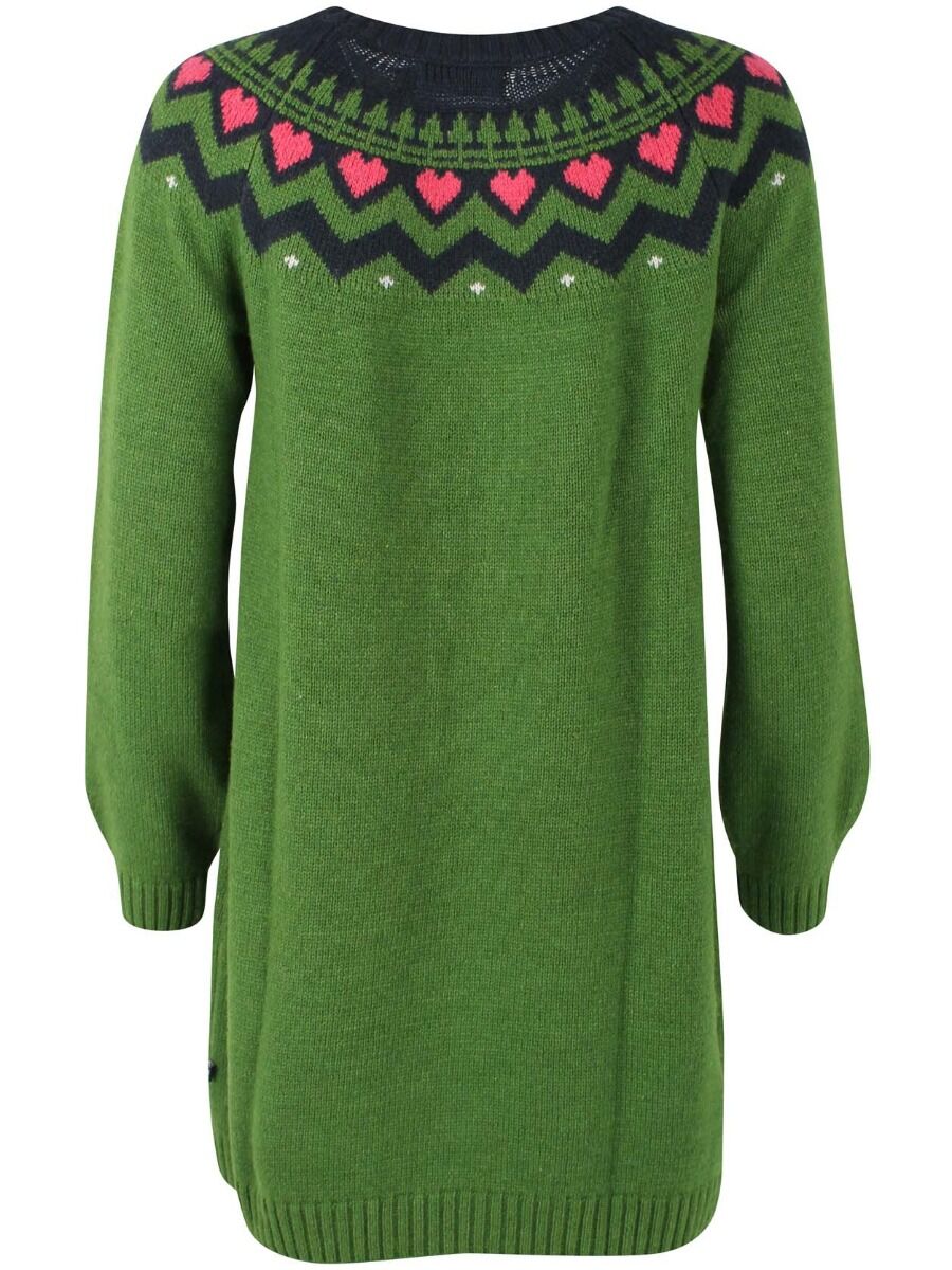 Danesukkertop Wool Sweater Dress Fall Jungle/Dk Navy/Rasberry Sorbet