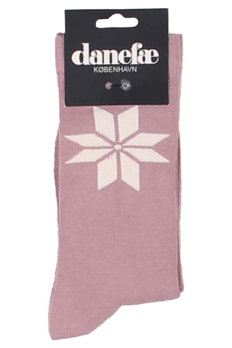 Danewalk with me Socks Vintage Rose/Chalk SNOWFLAKES